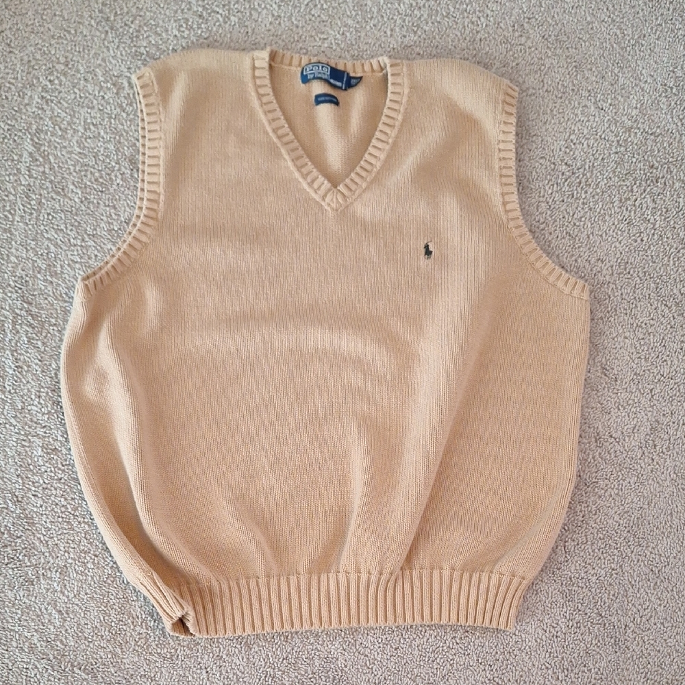 Ralph Lauren V-Neck Tan Sweater Vest Size 2XLT